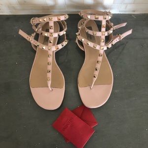 VALENTINO Blush Gladiator Sandals 38